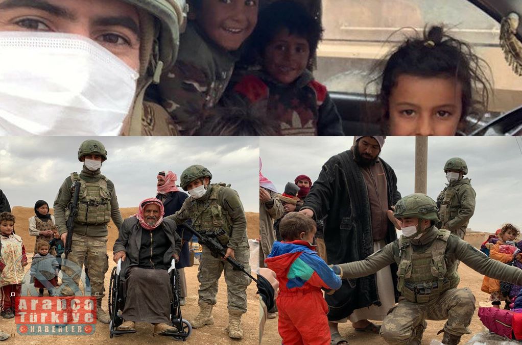 الجيش التركي يقدم مساعدات شتوية لـ 64 عائلة سورية
