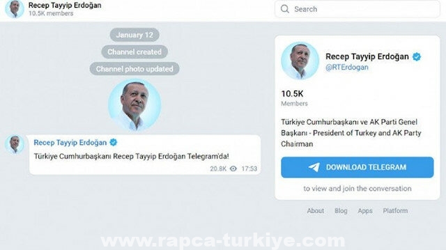 الرئيس أردوغان يشارك جدول أعماله اليومي عبر تطبيق "تلغرام"