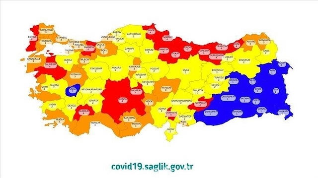 4 فئات لكورونا في تركيا.. خريطة التصنيف