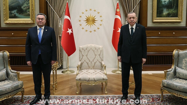 الرئيس أردوغان يلتقي وزير الخارجية الكازاخي في أنقرة