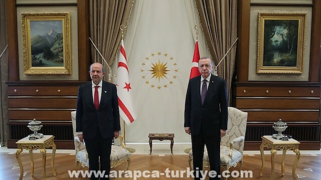 أردوغان يلتقي مع رئيس قبرص التركية في أنقرة