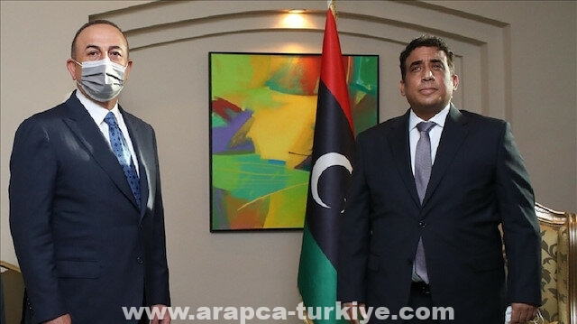 ليبيا.. المنفي يستقبل وزير الخارجية التركي