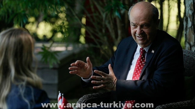 رئيس قبرص التركية: رؤيتنا لتسوية الأزمة قائمة على حل الدولتين