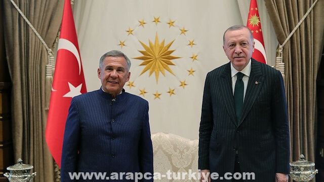أردوغان يلتقي رئيس تتارستان في أنقرة