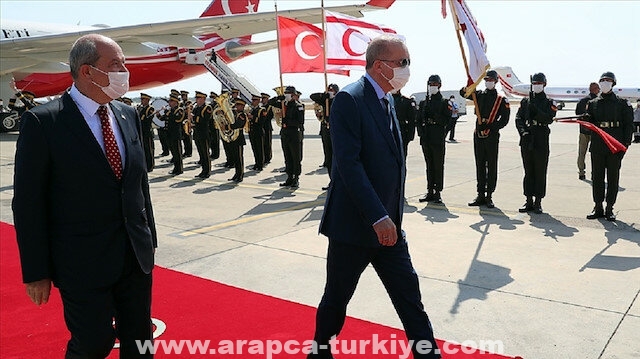أردوغان يصل جمهورية شمال قبرص التركية