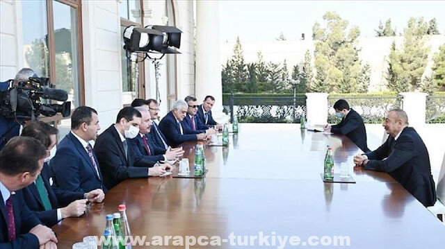 رئيس أذربيجان يستقبل رئيس البرلمان التركي