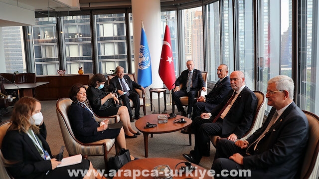 نيويورك.. أردوغان يلتقي غوتيريش في "البيت التركي"