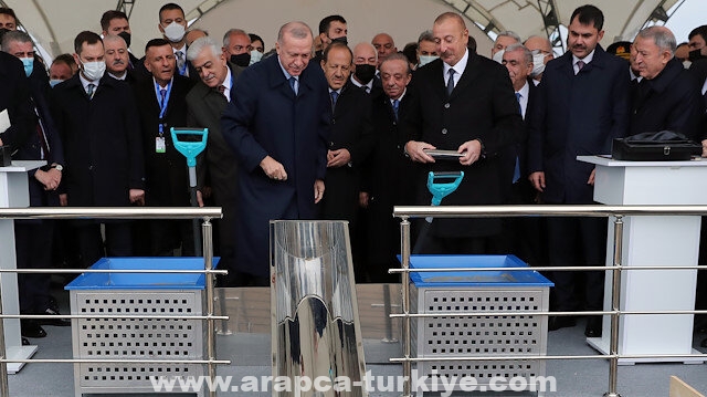 أذربيجان.. أردوغان يشارك علييف في وضع حجر أساس لطريق سريع