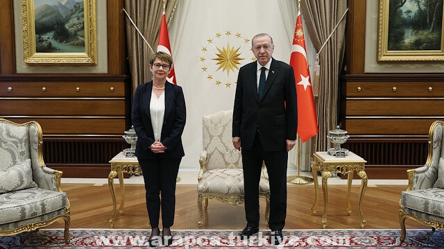 أردوغان يلتقي رئيسة البنك الأوروبي لإعادة الإعمار والتنمية
