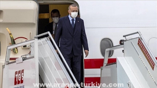 أردوغان يصل تركمانستان في زيارة رسمية