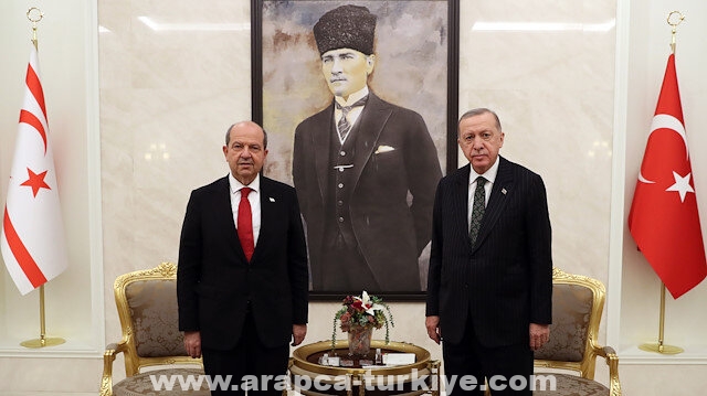 أردوغان يلتقي رئيس قبرص التركية في أنقرة