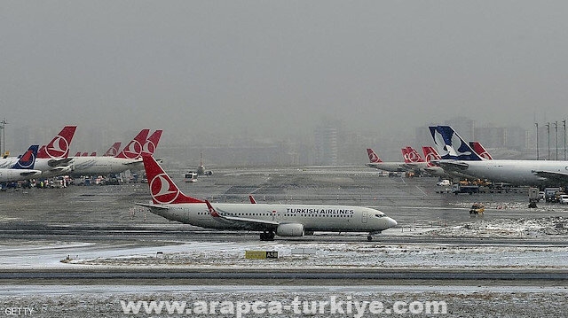 الخطوط التركية تلغي 46 رحلة جوية بسبب الثلوج في إسطنبول