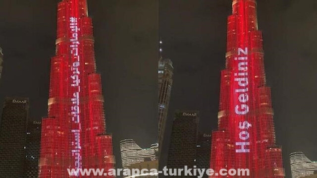 دبي.. إضاءة برج خليفة بعلم تركيا