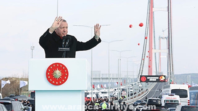 أردوغان يفتتح جسر "جناق قلعة 1915"