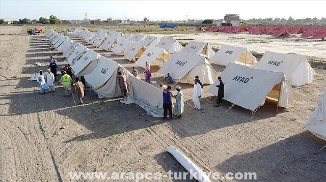 "آفاد" التركية ترسل 26 ألف خيمة لمتضرري الفيضانات بباكستان