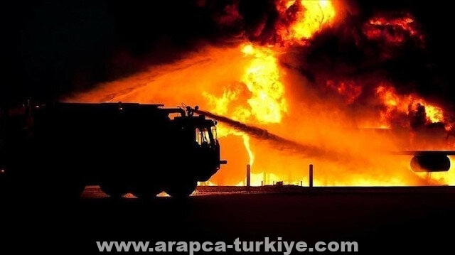 تفجير يؤدي لاندلاع حريق بمستودع للنفط في دونيتسك