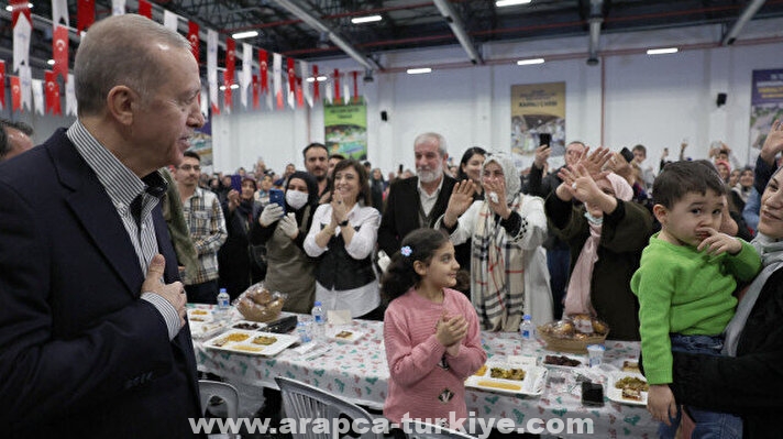 أردوغان يشارك في مأدبة إفطار مع متضرري الزلزال