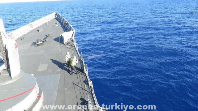 سفينة تركية تنفذ تدريبات قبالة السواحل الليبية
