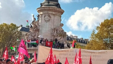 عشرات الآلاف في باريس يتظاهرون تضامنا مع الفلسطينيين