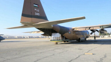 الأردن يرسل طائرة مساعدات إغاثية لمطار العريش بمصر لصالح غزة